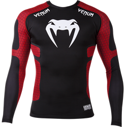 Рашгард Venum Absolute Compression T-Shirt - Black/Red - Long Sleeves - фото 11051