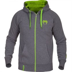 Толстовка Venum Contender Hoody Grey - Neo Yellow Logo - фото 12053