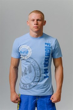 Футболка Fighter M-1 лого голубая