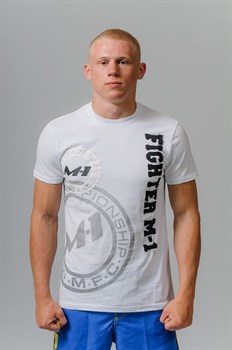 Футболка Fighter M-1 лого белая