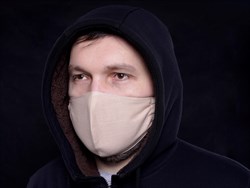 Маска многоразовая для защиты лица льняная - фото 43450