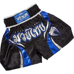 Шорты тайские Venum Chaiya Black/Blue - фото 7053