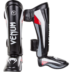 Щитки Venum Elite Black/Red/Grey - фото 7929