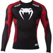 Рашгард Venum Absolute Compression T-Shirt - Black/Red - Long Sleeves