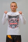 Футболка с длинным рукавом М-1 Mix Fight белая - в стойке