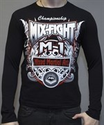 Футболка с длинным рукавом М-1 Mix Fight черная - вид спереди