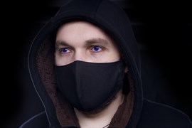 Маска текстильная многоразовая льняная черная