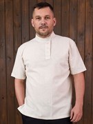 Косоворотка Holyrus Натуральный Стиль с коротким рукавом