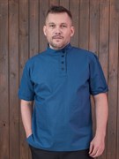 Косоворотка Holyrus Индиго Black с коротким рукавом
