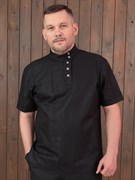 Косоворотка Holyrus Черный Стиль S с коротким рукавом