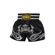 Шорты для тайского бокса Top King черно-серебряные