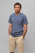 Футболка Bad Boy V-Neck голубая - руки в карманах