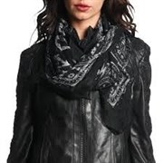 Платок Affliction Skull Wings черно-белый