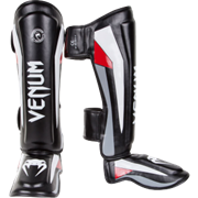 Щитки Venum Elite Black/Red/Grey
